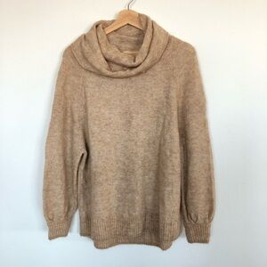 H&M Wool blend cowl neck boxy oversized puff sleeve sweater size small